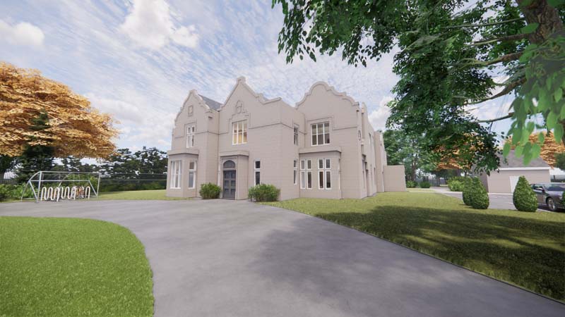 External artist impression of completed campus