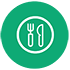 Hospitality icon - plate with fork and knife