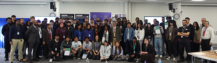 A group shot of everyone involved at the Real-World Amazon Challenge in Innovative Mini Project at HRUC